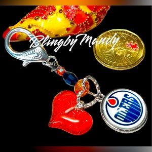 oilers keychain -fan supporter hockey lover